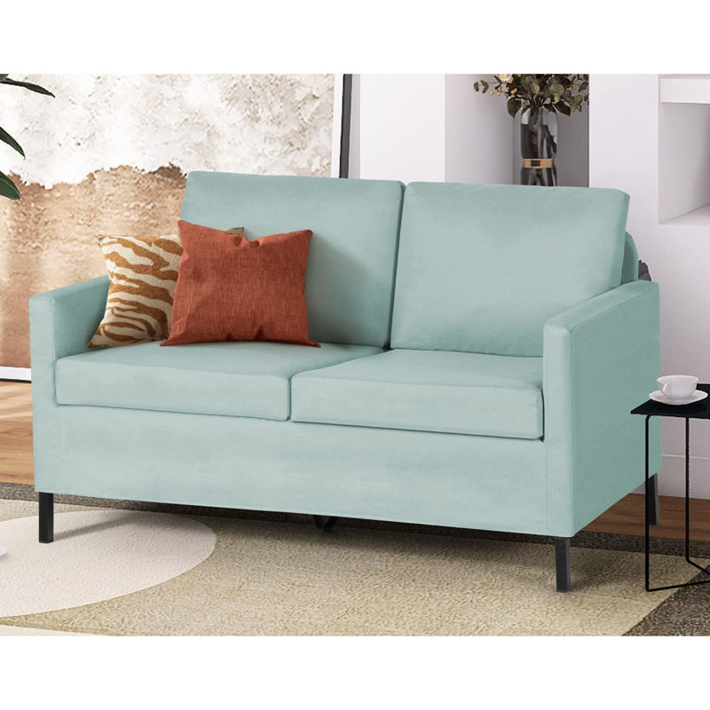Jimeny Upholstered 50.78'' Sofa, Blue