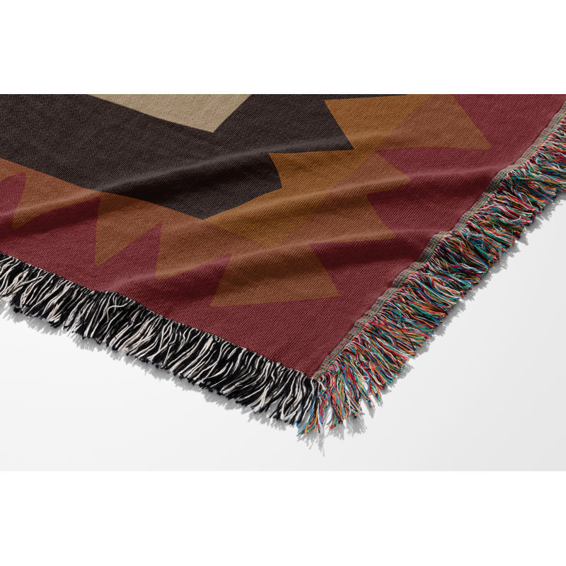Jeté Kotu, Rouge / brun / beige / gris, L 60 po x l 60 po