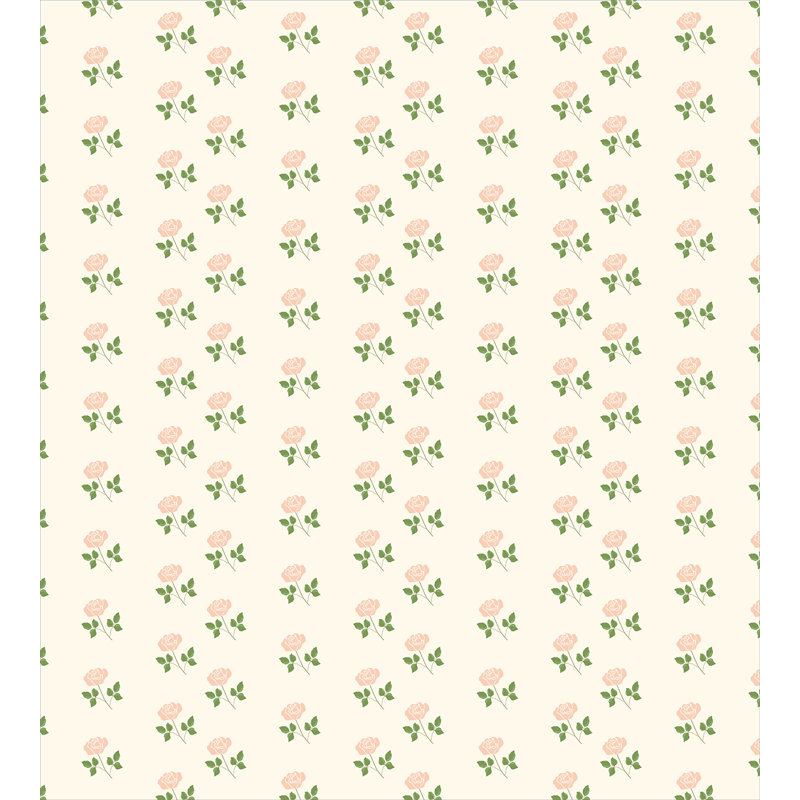 Rustic Polyester Geometric Shapes Duvet Cover, Twin Duvet Cover + 1 Pillow Sham, Rose Pink Petals