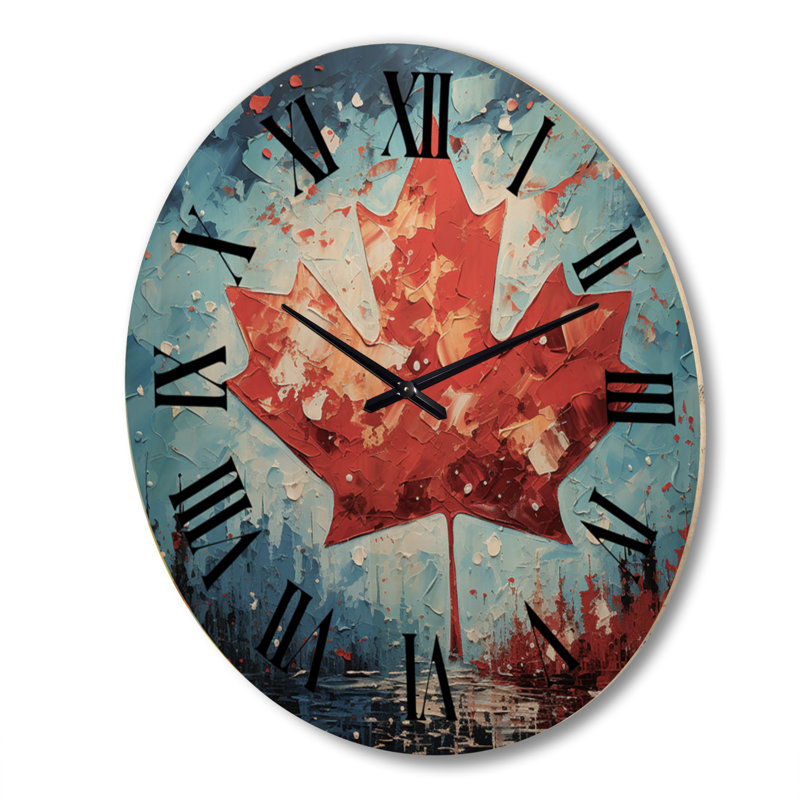 Horloge murale en bois massif Minja, Très grand