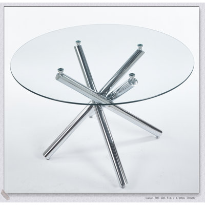 Mid-Century Dining Set with Glass Top and Metal Legs, Includes End Table and Leisure Coffee Table for 4-6 People