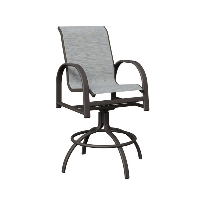 Chaise de bar pivotante Berlin Gardens, Graphite moucheté, Canne des Caraïbes