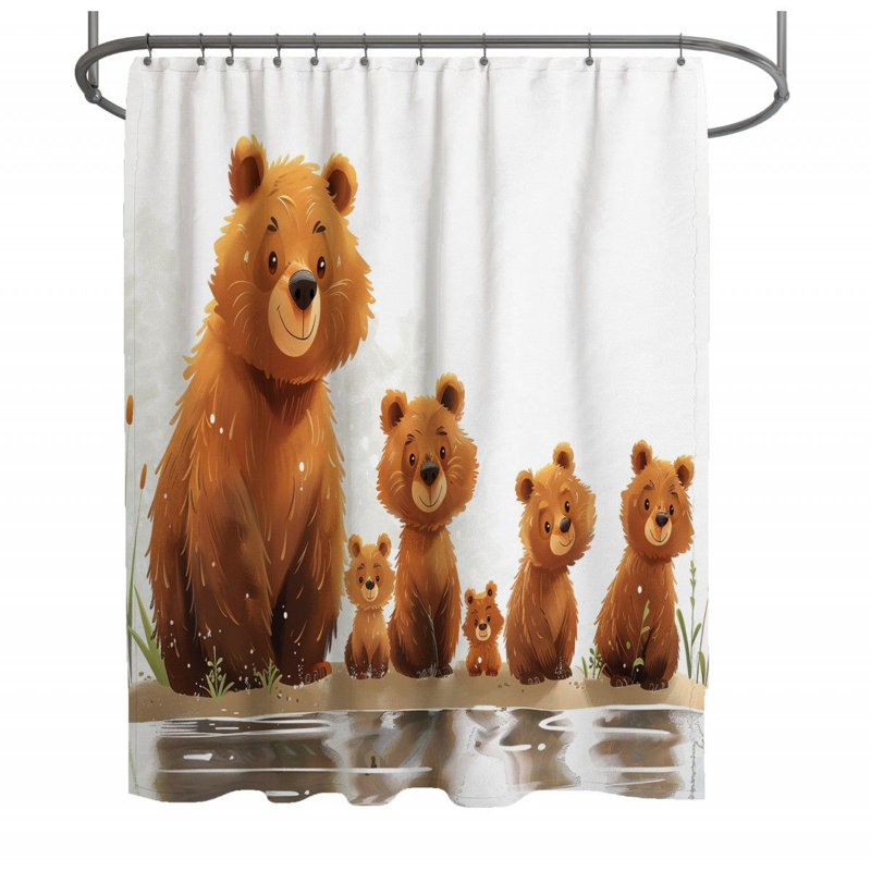 Rideau de douche Bear Family, H 73 po x l 70 po