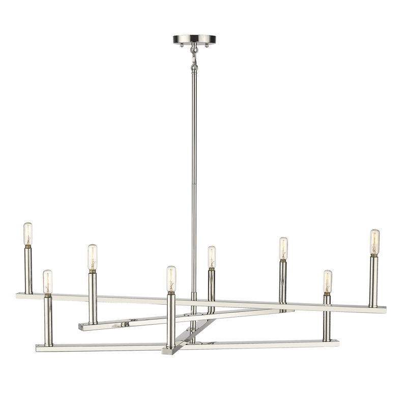 Lustre 8 lumières, Nickel poli