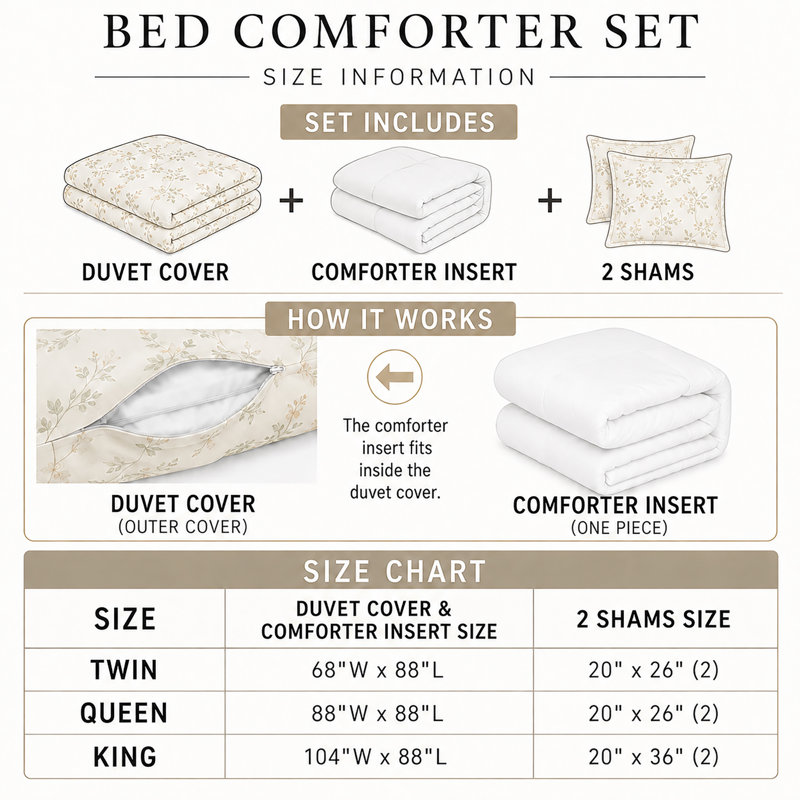 Ensemble d'édredon 4 pièces U.S., King Comforter + 3 Additional Pieces