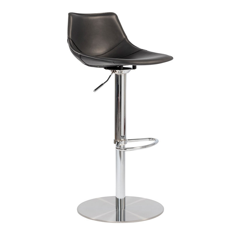 Tabouret de bar Saliym, Similicuir noir