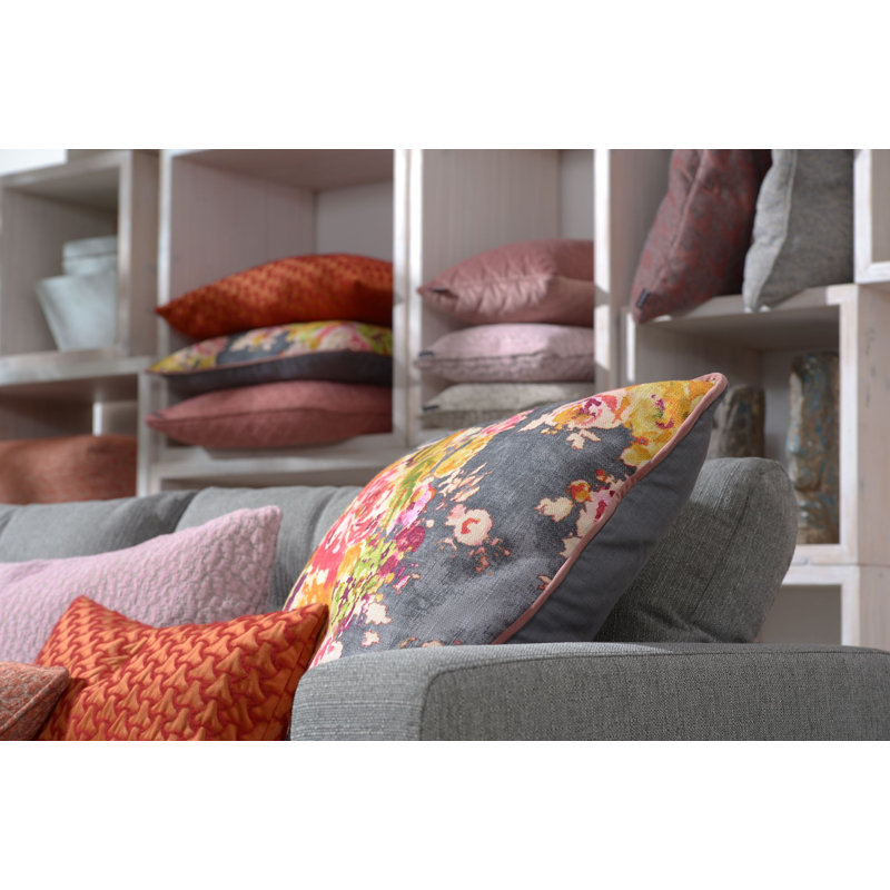 Frozen Love Floral Square Cushion, 50 x 50cm, Blue/Cream/Pink