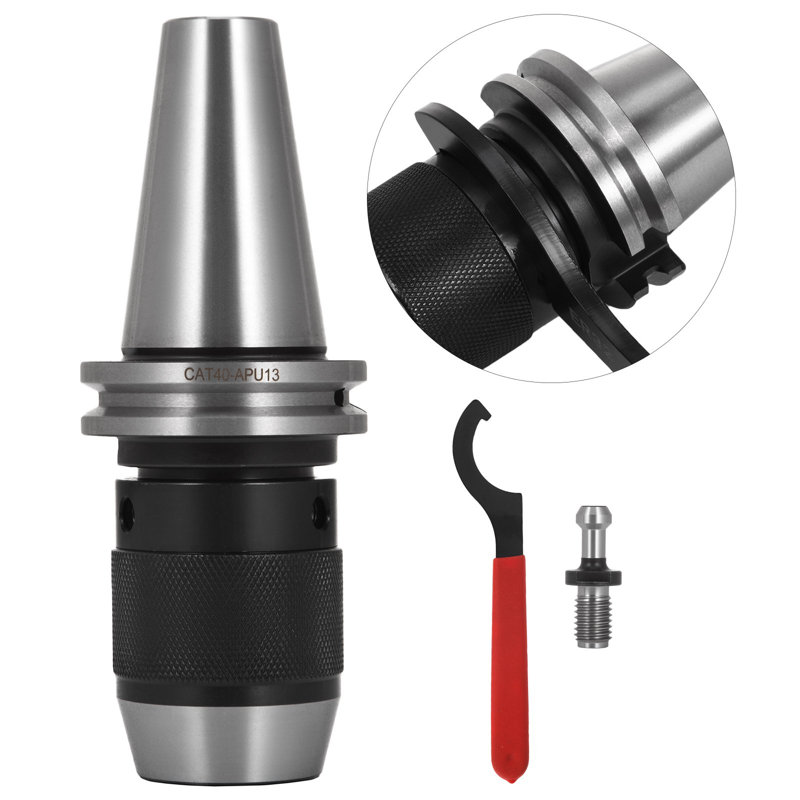 Mandrin de perçage sans clé intégré CAT40 1/2 pouce pour machine de gravure CNC et tour de fraisage CAT40 (CAT40)