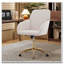 Chaise de bureau ergonomique pivotante avec mousse à mémoire de forme et base dorée-897973553
