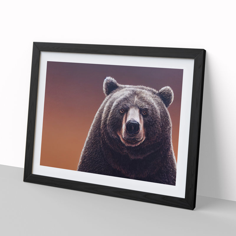 Stimulating Bear - Framed Print, Black, 46cm H x 64cm W x 2cm D