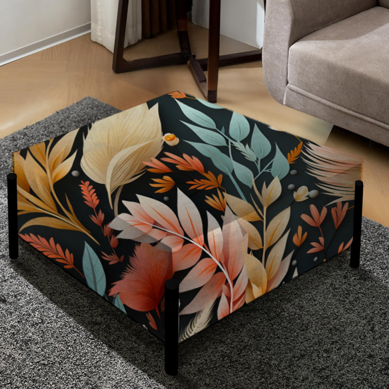 Grand repose-pieds carré jaune