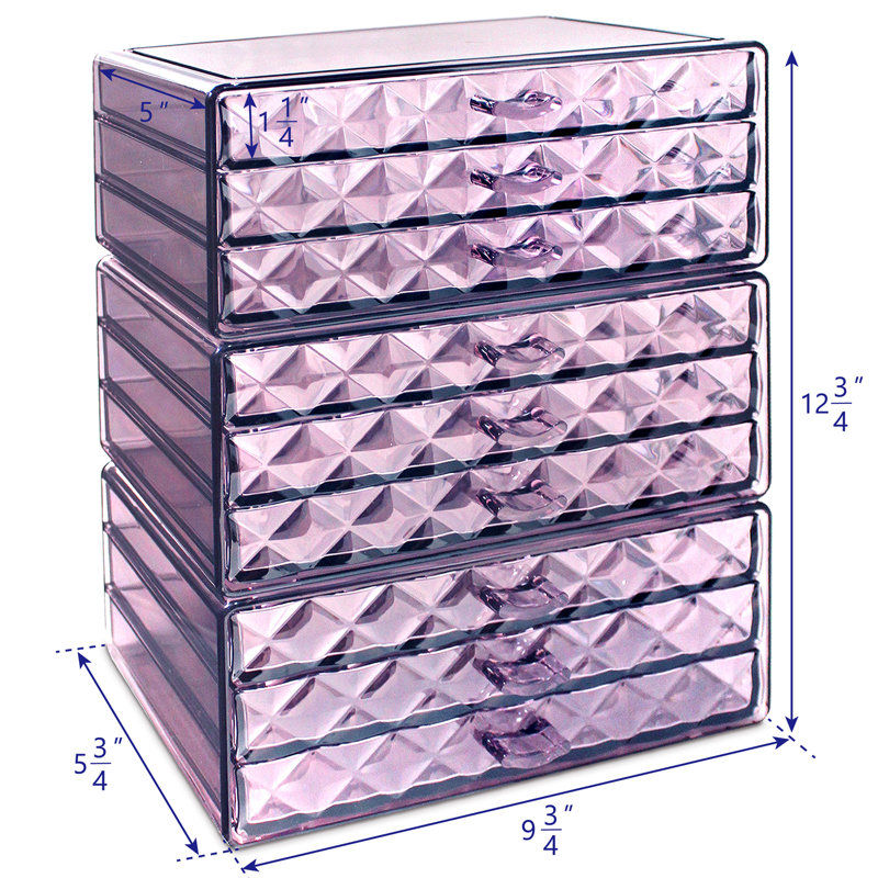 Rangement à maquillage et à bijoux Dunsmuir, Mauve