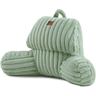 Home Faux Fur Reading Pillow with Pocket for Sitting in Bed