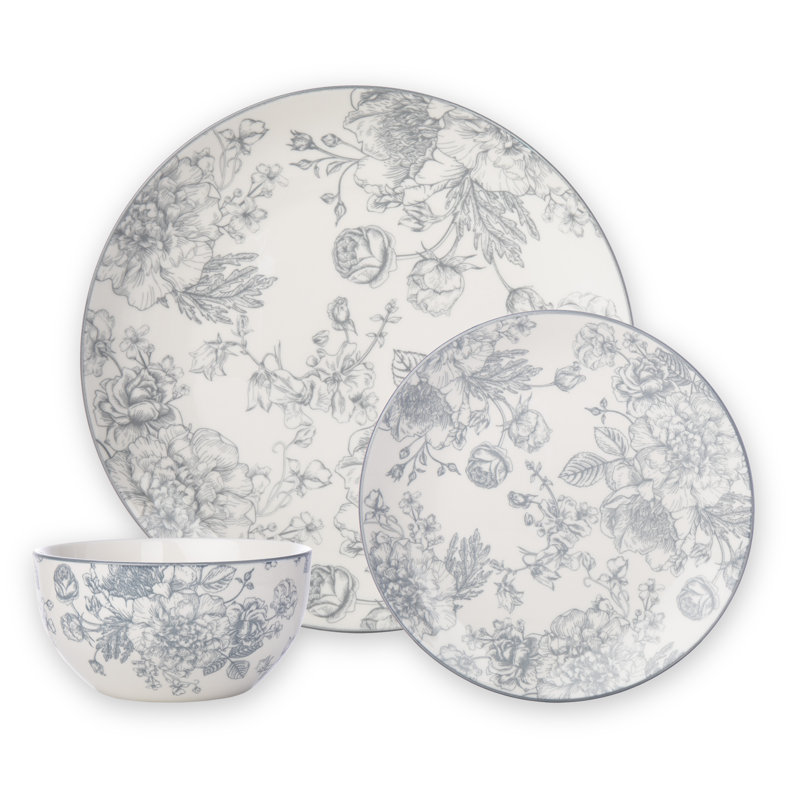 White Porcelain 12 Piece Dinnerware Set, Service for 4