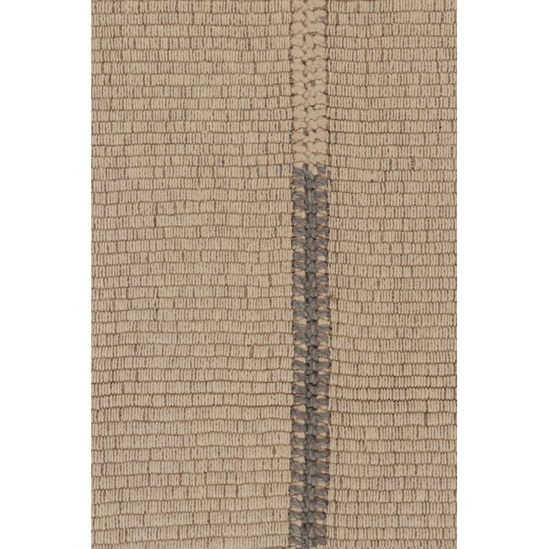 Rug & Kilim’S Accent Kilim And Square Rug In Textural Cream Stripes, Gray Accent