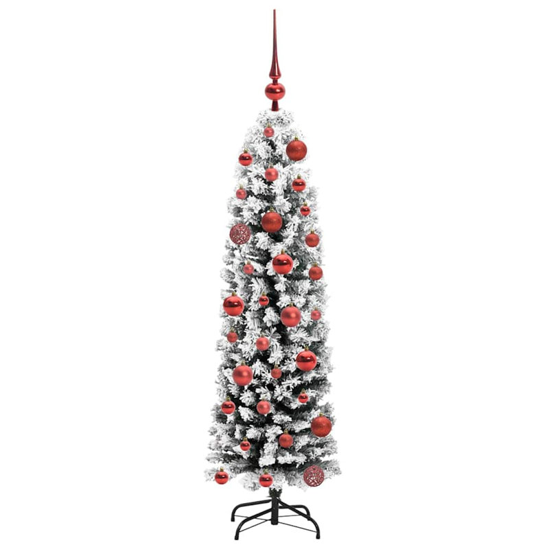 Artificial Christmas Tree with 150 LEDs with Stand, 3.94' H, Red