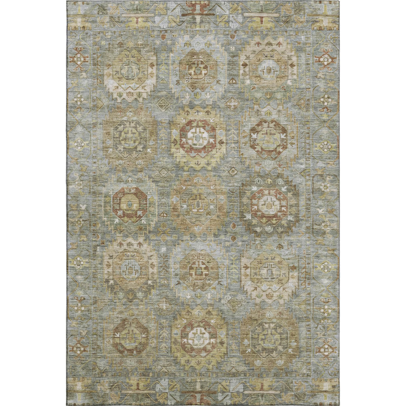 Premium Machine Washable Mayfield Medallions Rug, Mocha, 2'6" x 3'10"