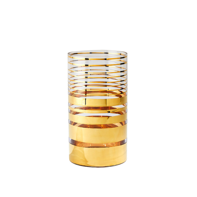 Vase de table en verre scintillant fait à la main, H 13 po x l 7 po x P 7 po
