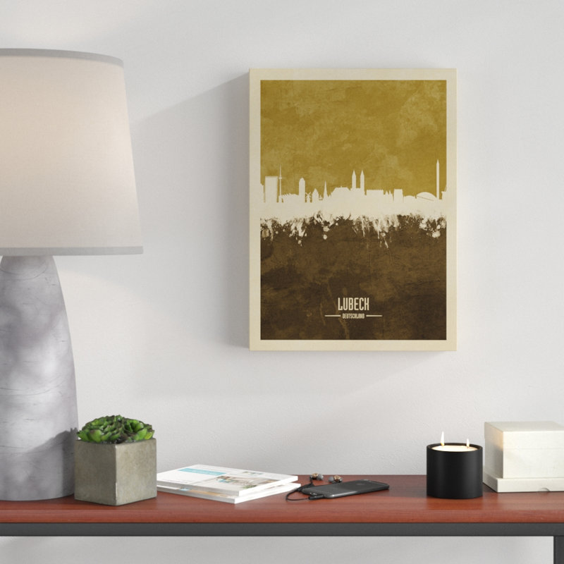 « lubeck germany horizon brown », impression sur toile tendue, H 19 po x l 14 po x P 2 po