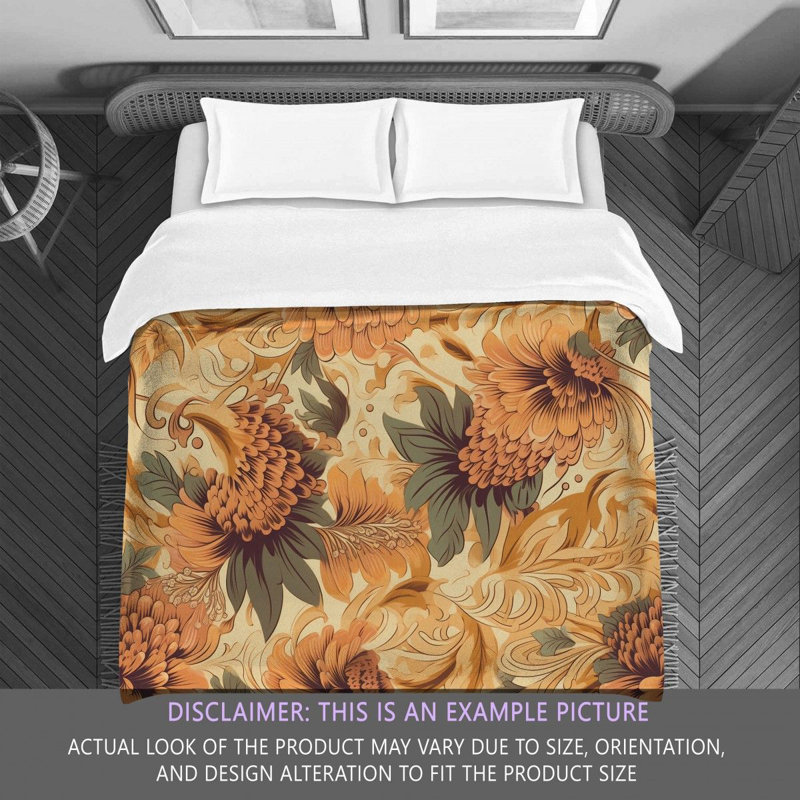Machine Printed Comforter, Twin Comforter, Gold/Beige Floral