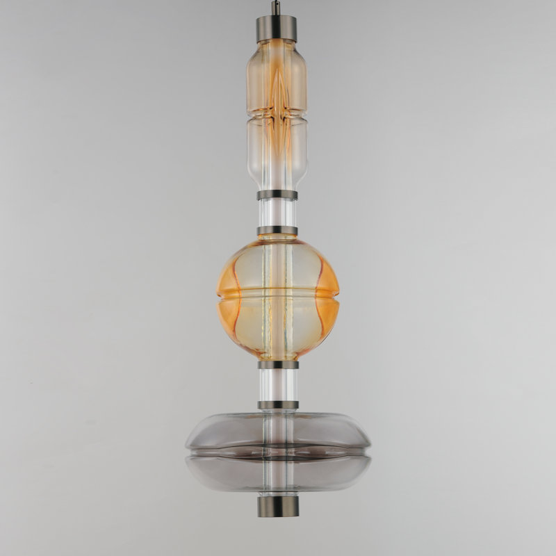 Gusto 1 - Light LED Pendant, Gunmetal, Smoked Gray/Warm Amber