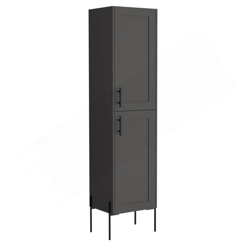 Linen Cabinet 70.8" H, With 1 Door And 4 Shelves, Matt Gray, Gray