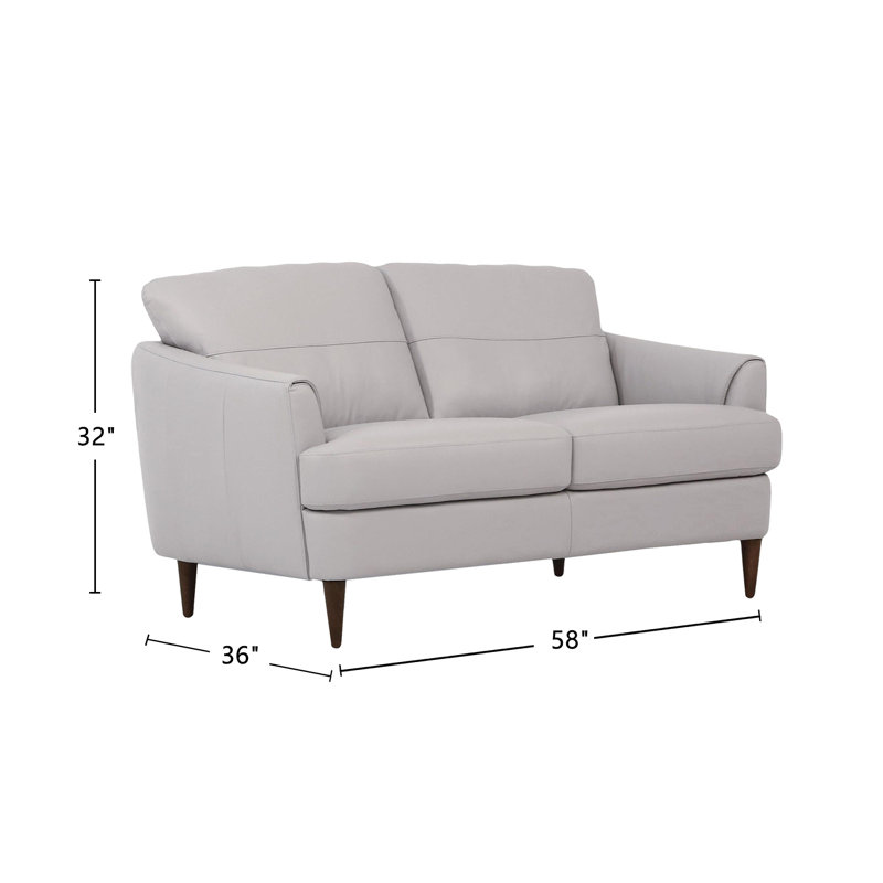 Causeuse en cuir, Similicuir gris perle