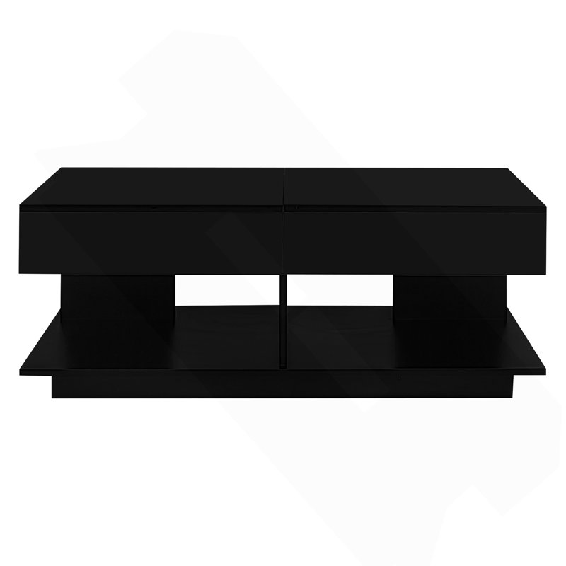Table basse extensible de 41,3 po à 76,7 po, table basse centrale efficace avec plusieurs compartiments de rangement, table basse réglable multifonctionnelle avec espace de rangement caché pour le salon