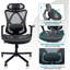 Fauteuil de bureau en filet pour une ergonomie optimale - lombaire, accoudoirs et bureaux à domicile réglables ergonomiques avec roues respirantes avec roues silencieuses pour bureau / maison