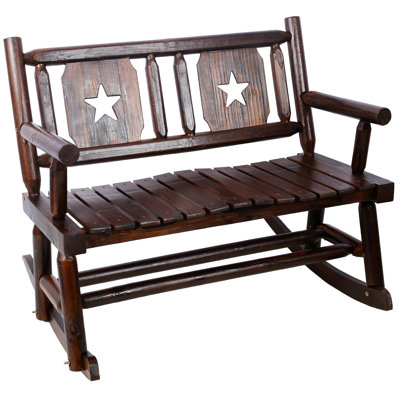Banc à bascule d'extérieur, chaise berçante double pour 2 personnes avec assise large et incurvée