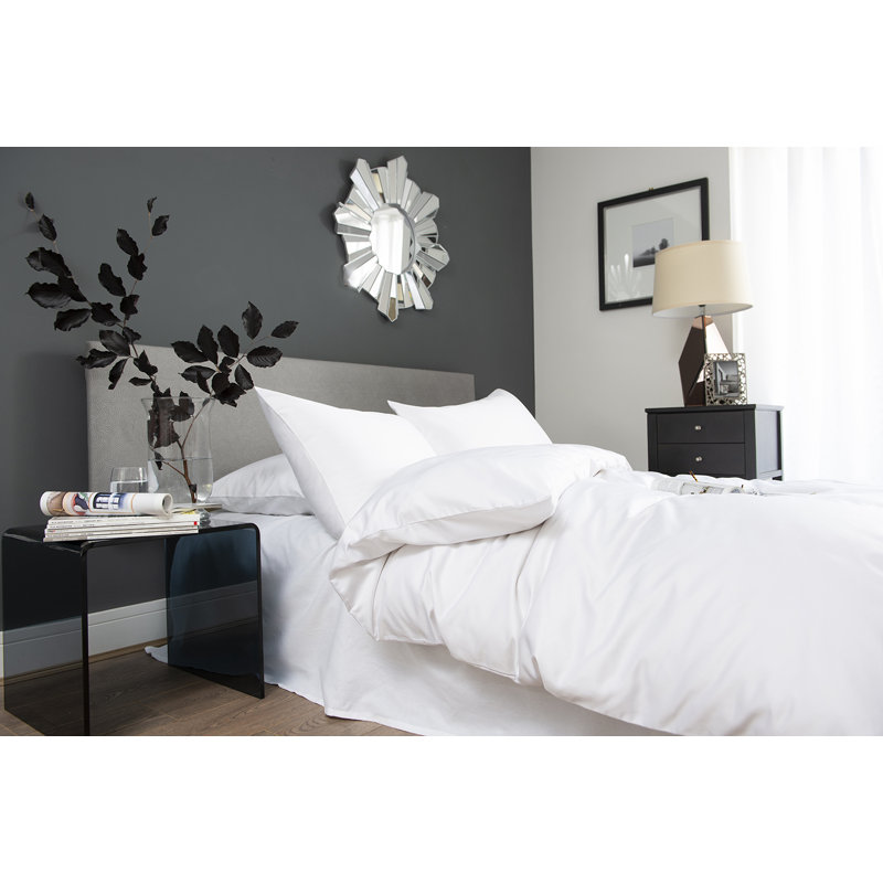 Cotton Solid Colour Duvet Cover Set with Pillowcases, Super King - 2 Standard Pillowcases, White