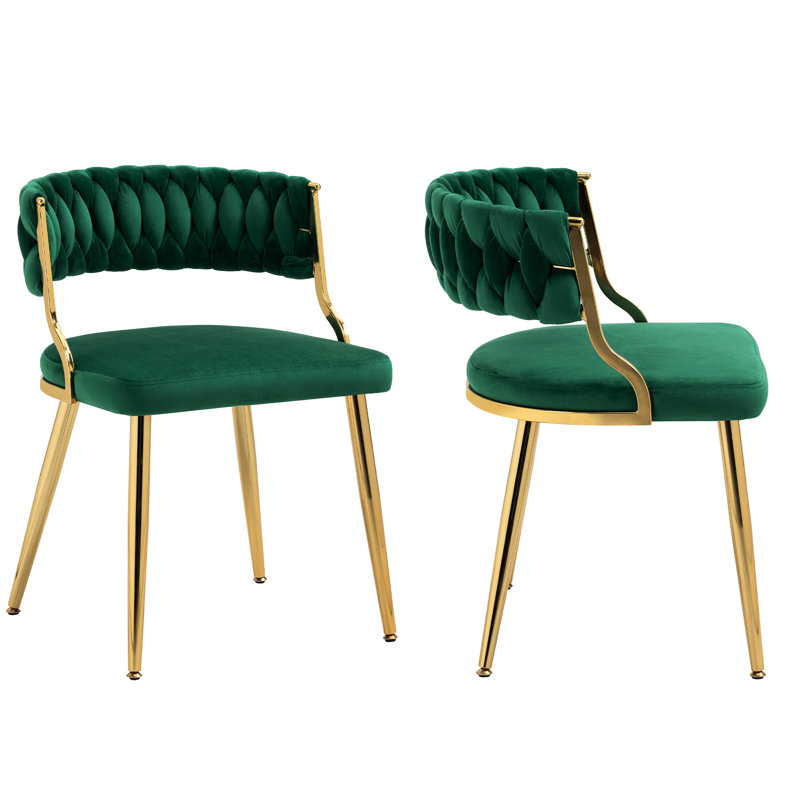Christal Upholstery Dining Chair, Dark Green