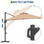 Parasol de patio en porte-à-faux à rotation décalée de 10 pi avec lumières solaires, manivelle et inclinaison pour la cour et la piscine-1631852794