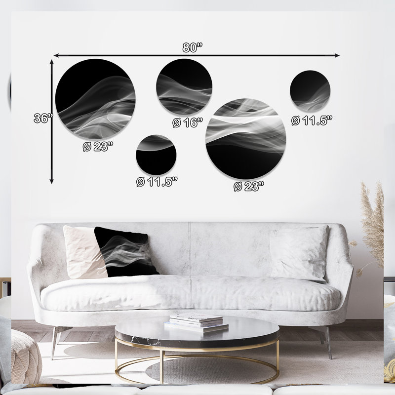 Abstract Wall Decor on Metal - Black White Contemplative Abstraction II