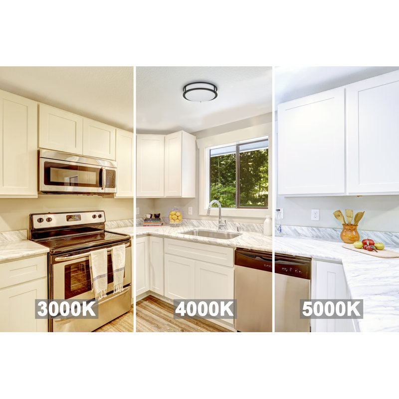 Arjit Acrylic LED Flush Mount, Bronze, 4.1" H x 16" W x 16" D