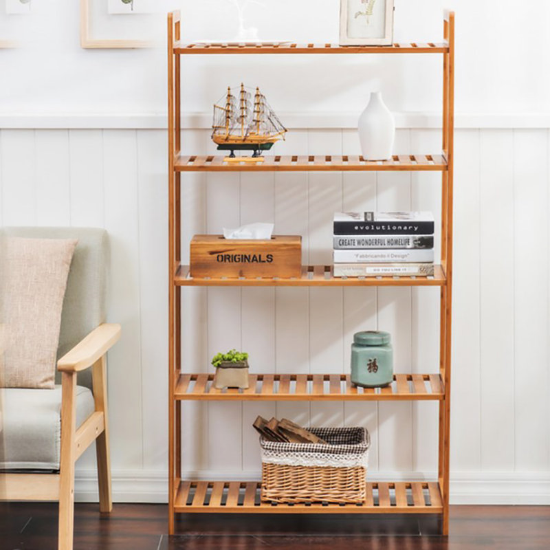Audriel Bamboo Bookcase, (5 Shelves) 128cm H x 68cm W x 25cm D