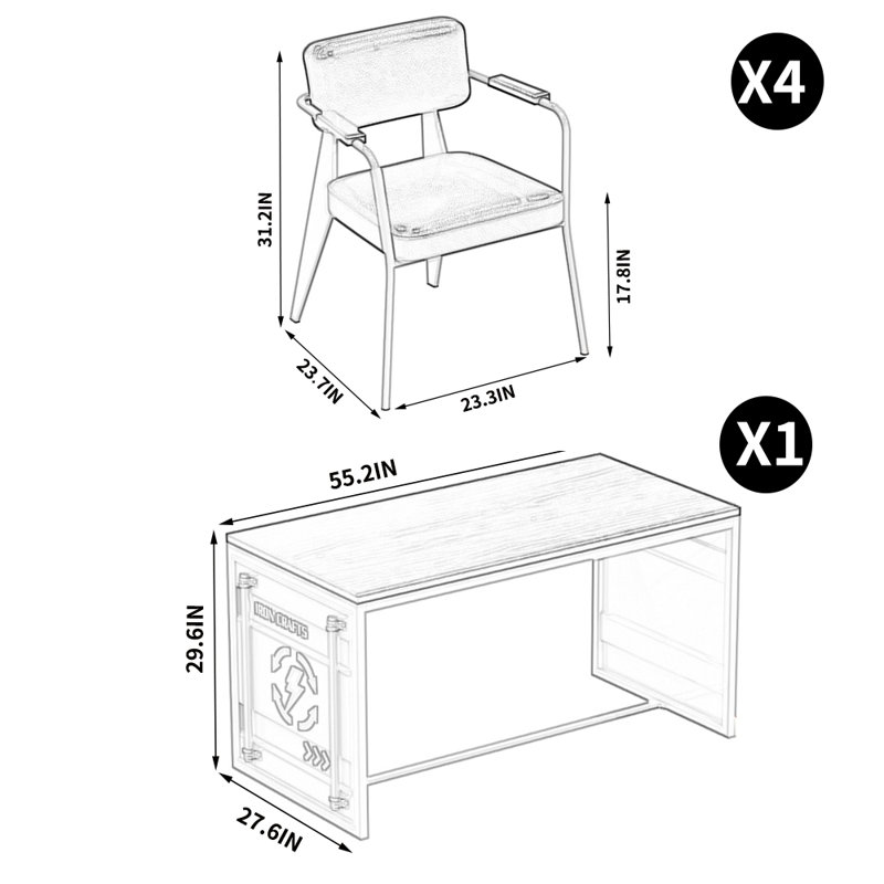 Ensemble de salon en similicuir 5 pièces Kafi, Blanc