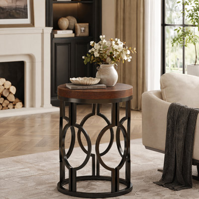 Brookview 23.62" H Manufactured Wood and Metal End Table