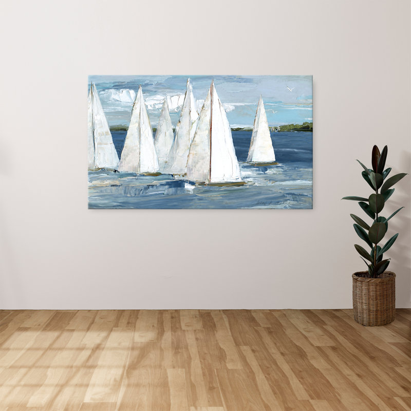 "White Sails" par Sally Swatland, reproduction sur toile, H 24 po x l 40 po x P 1,5 po