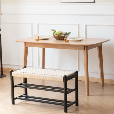 Everill Solid Wood Entryway Bench with Shoe Storage