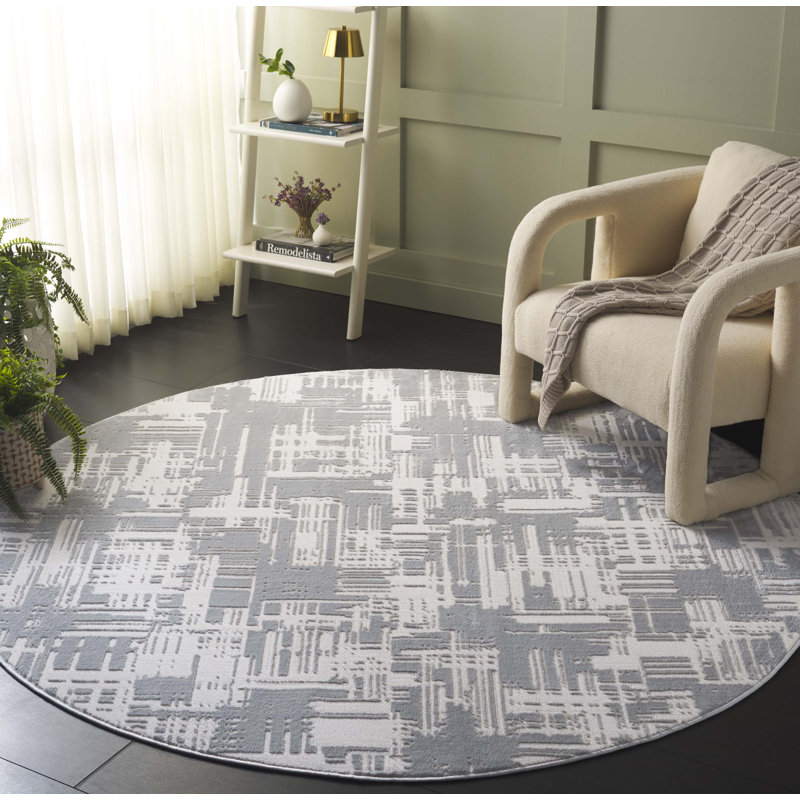 Endesha 100 Performance Abstract Rug, Round 6'3"