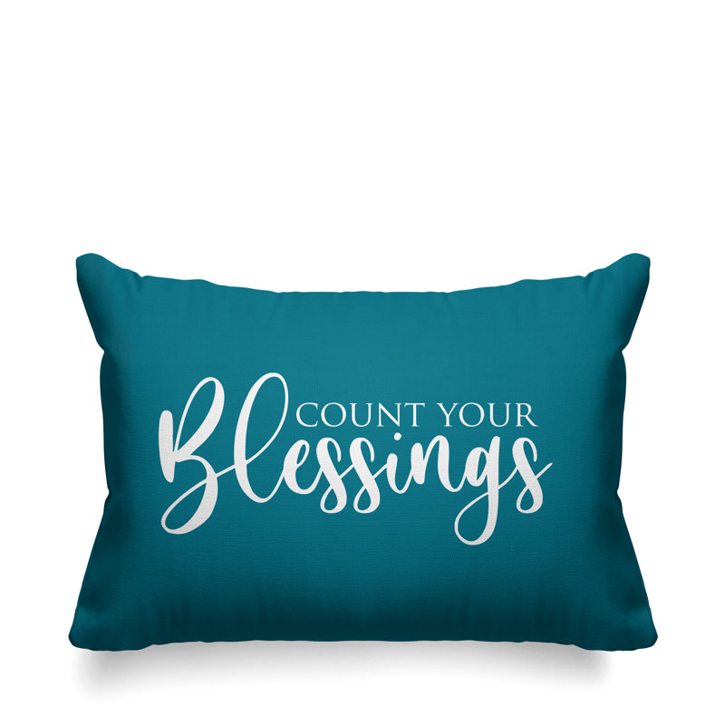 Housse et insert de coussin rectangulaire Aspire Count Your Blessings, Turquoise