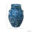 Vase rond artisanal en terre cuite, motif bourgeon, pour une décoration rustique - Grand vase arrondi avec poignées latérales, idéal pour le salon ou une étagère - 20 cm