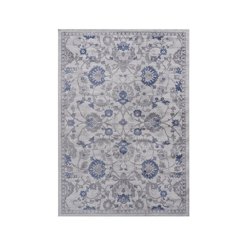 Collection Blue Oriental Area Rug, Rectangle 5'3" x 7'6"