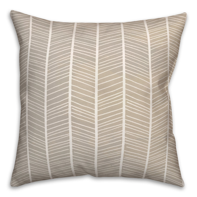 Chevron Outdoor Reversible Throw Pillow, White