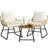 3-Piece Patio Bistro Set with Boho Coffee Table & 2 Chairs with Cushions & Pillows-110257865