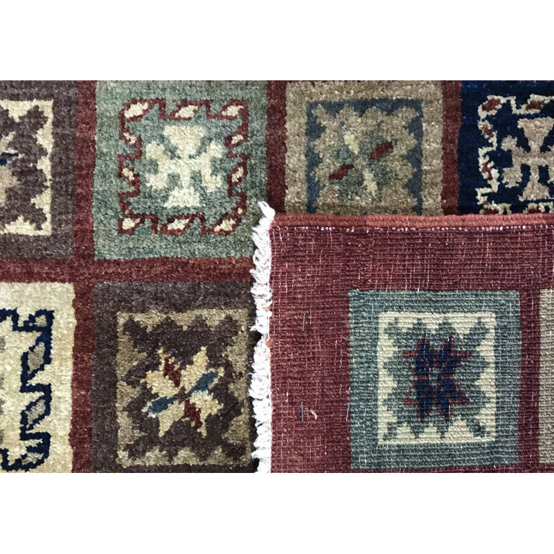 Hand-Knotted High-Quality Blue, Brown, and Cream Area Rug