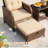 Constantino 2-Person Outdoor All-Weather Wicker Conversation Set with Ottomans and Tempered Glass Coffee Table-591268609
