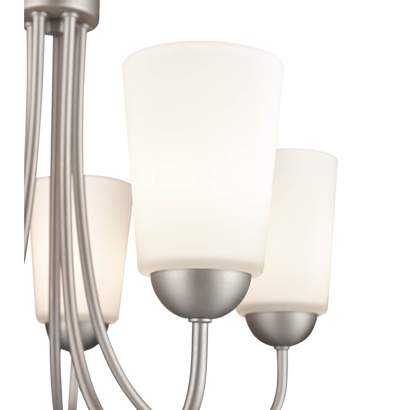 Lustre classique / traditionnel à 5 lumières , Nickel satiné