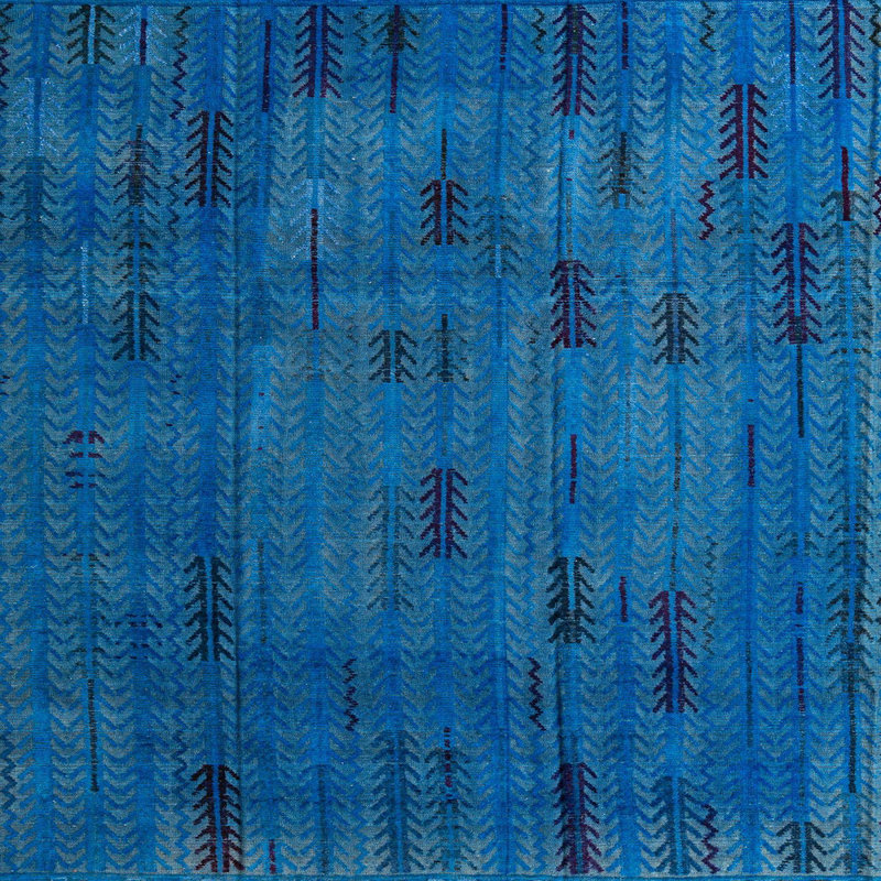Tapis décoratif multicolore à motif abstrait, Carré 7 pi
